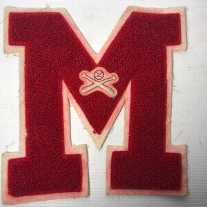 Vintage Chenille Varsity Baseball Letterman High School Letter M